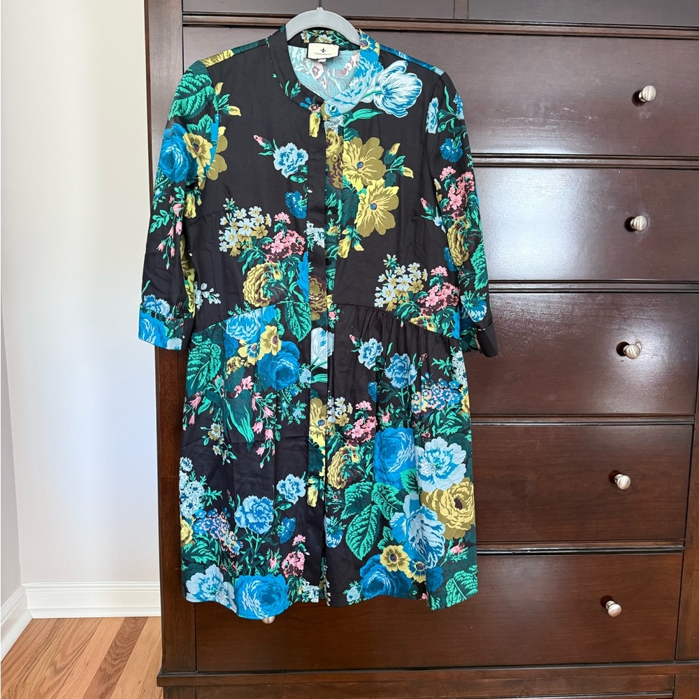 Tuckernuck Royal Shirt Dress in Black Verdant (S)
